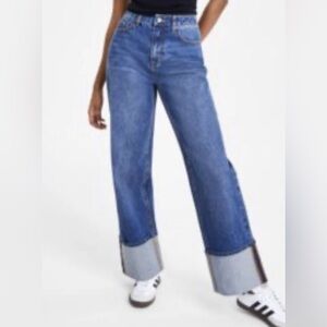 Women's Blue Wide-Leg Jeans 0
